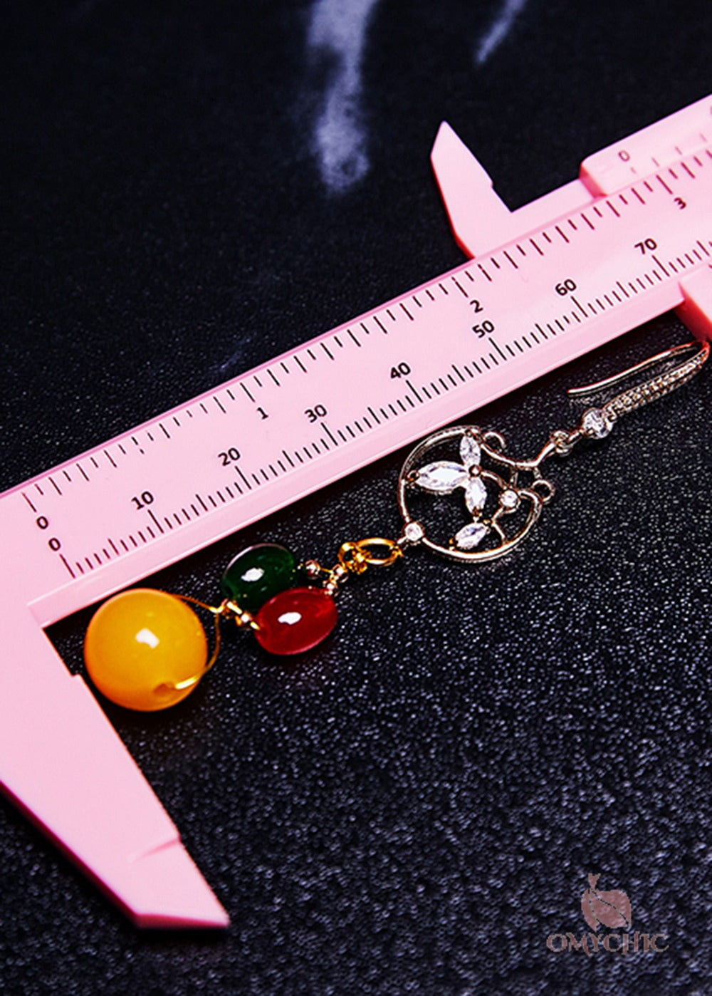 Italian Multicolour Gem Stone Beeswax Drop Earrings