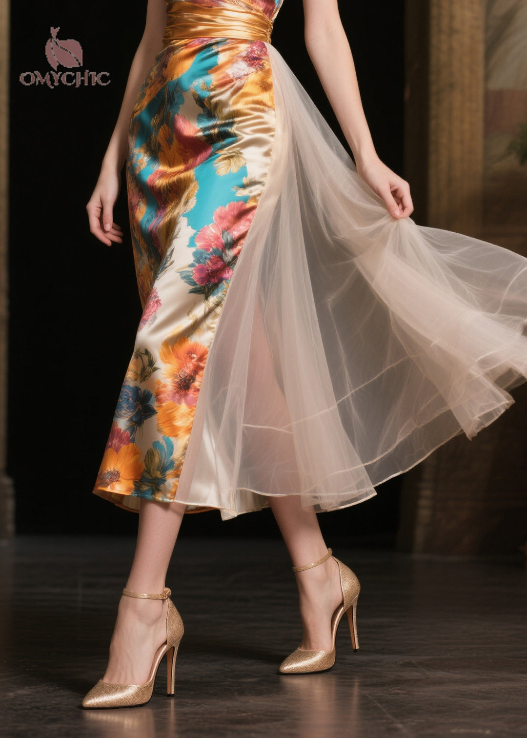 Italian One Shoulder Patchwork Tulle Vestidos Dresses Summer