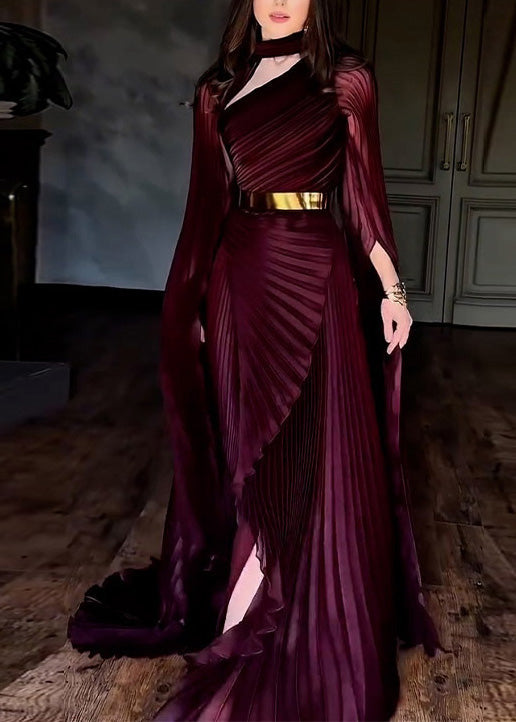 Italian Pink Asymmetrical Design Silk Maxi Dresses Spring