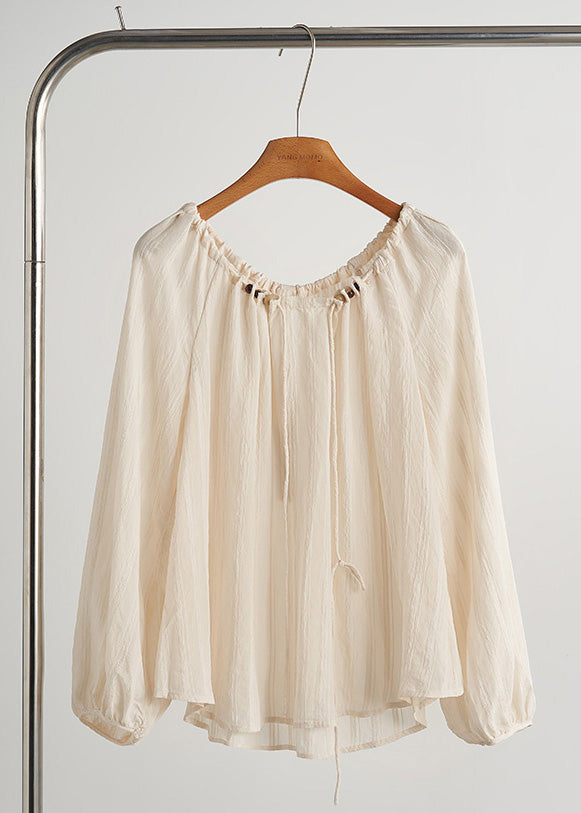 Italian Red Oversized Drawstring Cotton Shirts Fall