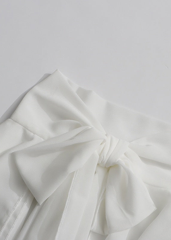 Italian White Asymmetrical Design Chiffon Shirt Tops Fall