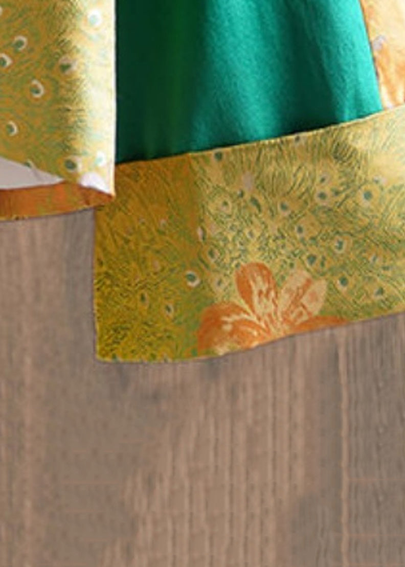 Jacquard V Neck Button Patchwork Cotton Shirts Fall