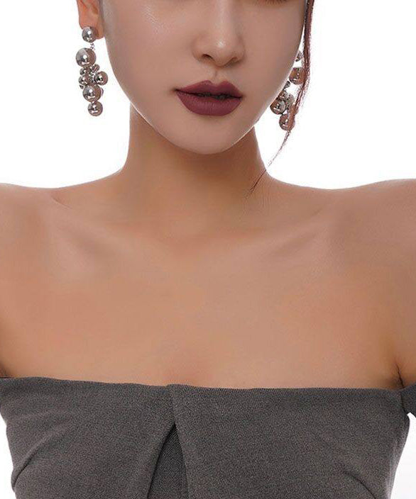 Japanese And Korean Fashion Bead Tassel Stud Earrings