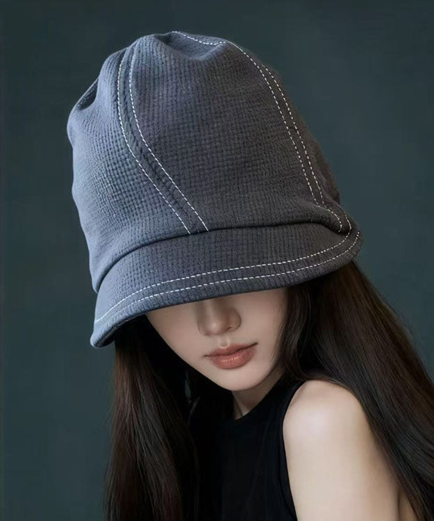 Japanese Black Drawstring Cotton Bucket Hat