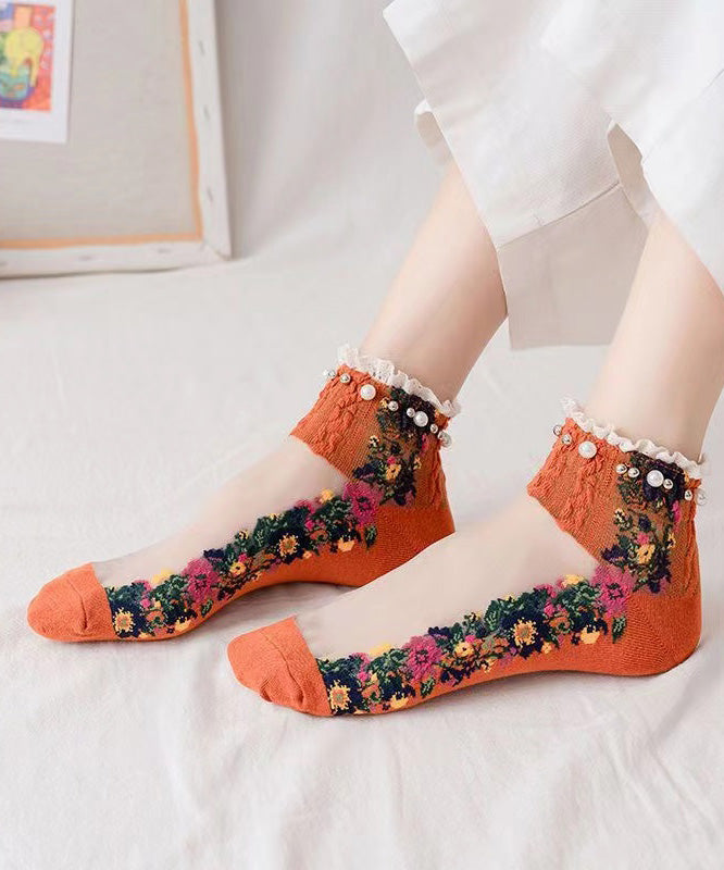 Japanese Korean Style Pearl Ruffled Ankle Socks