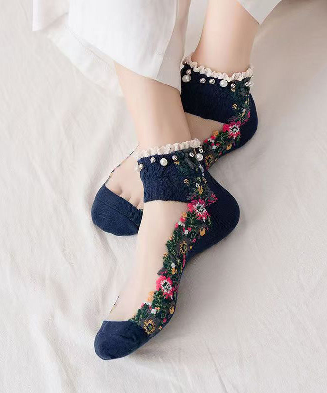 Japanese Korean Style Pearl Ruffled Ankle Socks