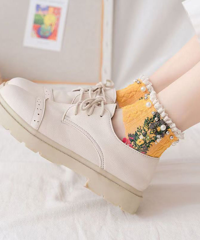 Japanese Korean Style Pearl Ruffled Ankle Socks