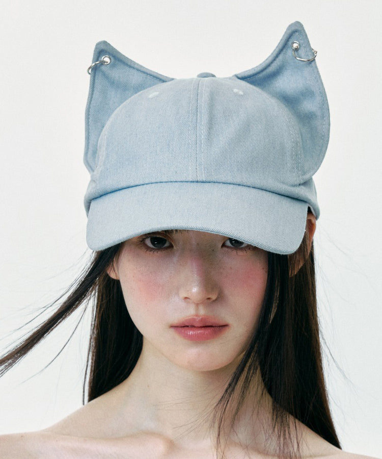 Japanese Style Cute Cat's Ears Denim Baseball Cap Hat