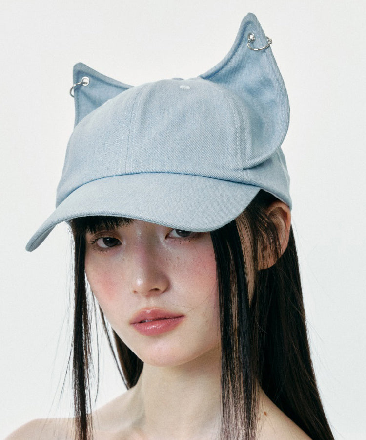 Japanese Style Cute Cat's Ears Denim Baseball Cap Hat