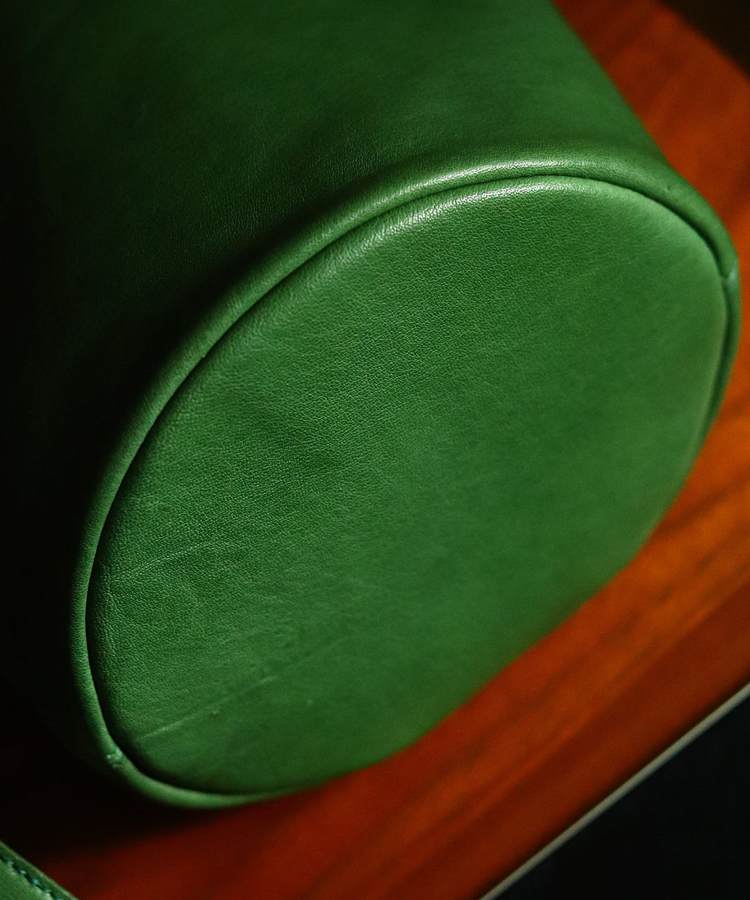 Japanese Style Green Calf Leather Bucket Bag