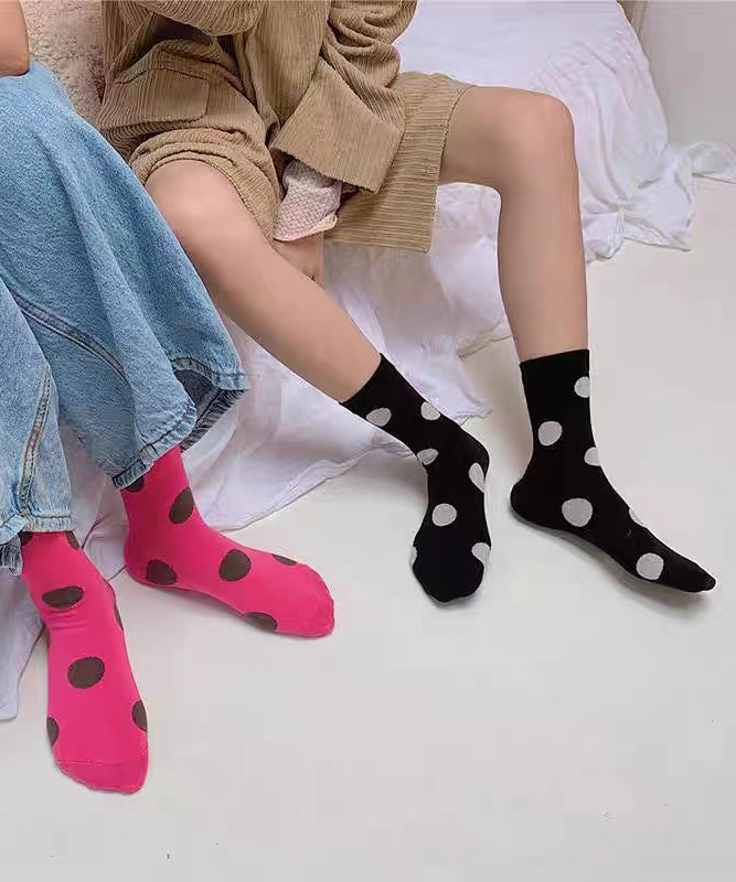 Japanese Style Sweet Dot Jacquard Versatile Crew Socks