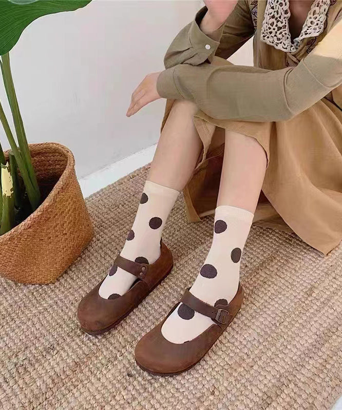 Japanese Style Sweet Dot Jacquard Versatile Crew Socks