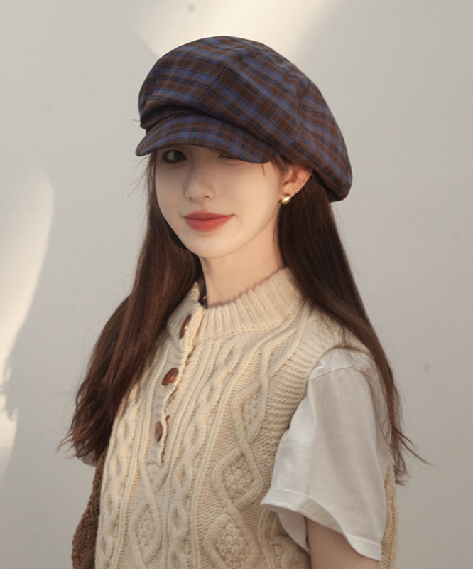 Japanese Style Yellow Plaid Breton Hat