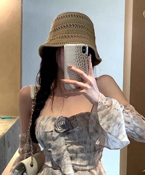 Japanese Thin Hollowed Out Breathable Knitted Bucket Hat