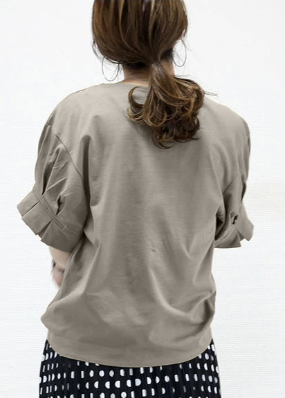 Khaki Oversized Cotton Tank Wrinkled Summer