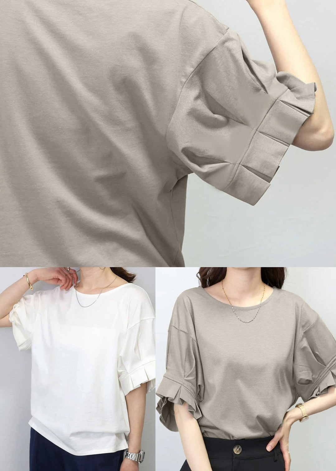Khaki Oversized Cotton Tank Wrinkled Summer