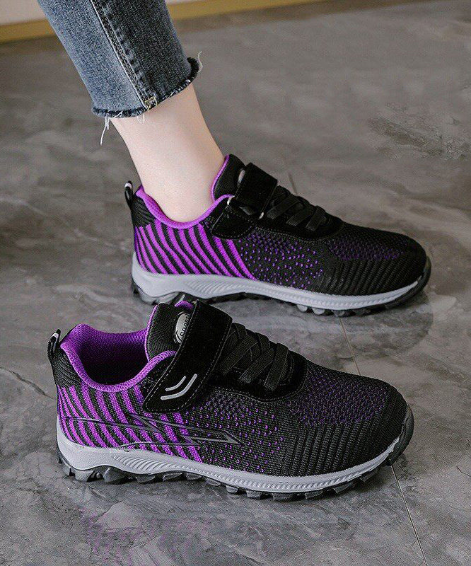 Knit Fabric Flat Feet Shoes Buckle Strap Flat Shoes