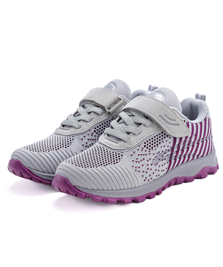 Knit Fabric Flat Feet Shoes Buckle Strap Flat Shoes