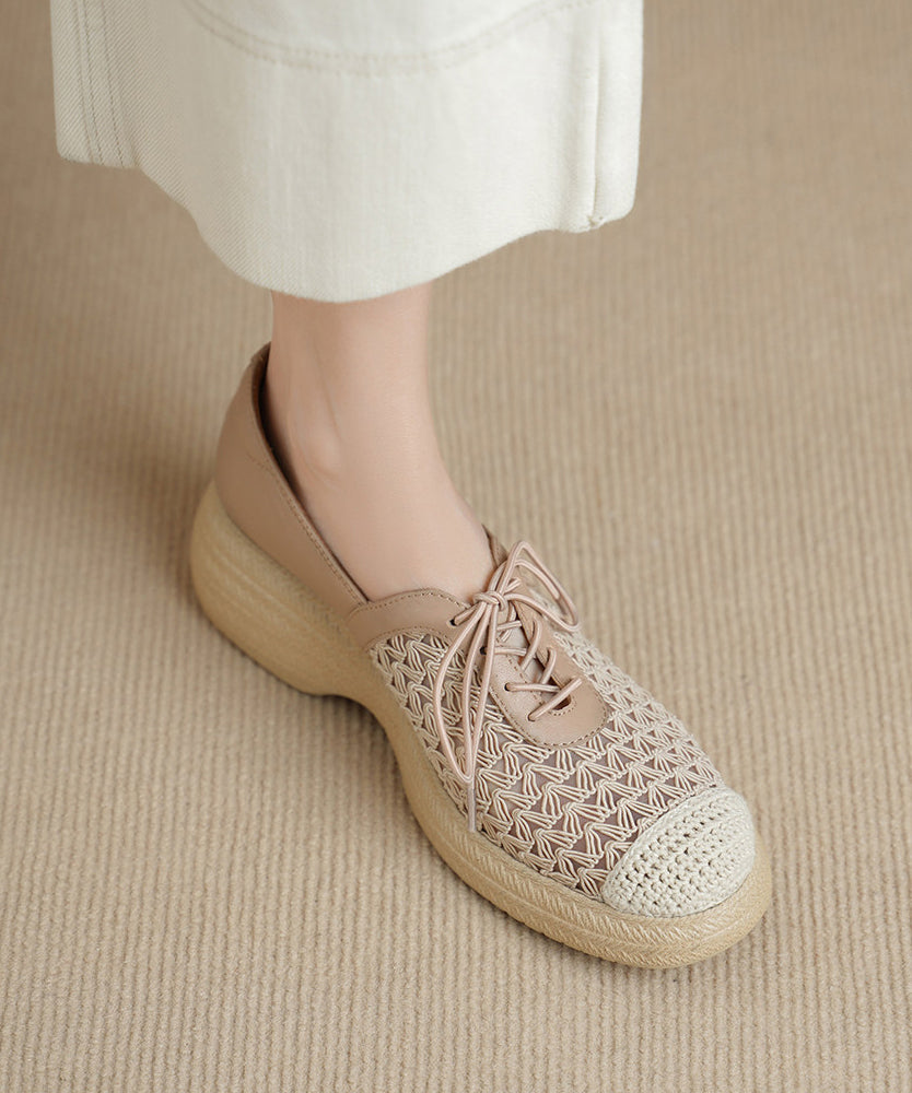 Knit Fabric Flat Feet Shoes Cross Strap Splicing Flat Feet Shoes
