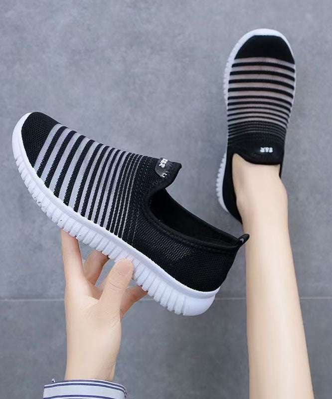 Knit Fabric Flat Shoes For Women Hollow Out Flat Shoes