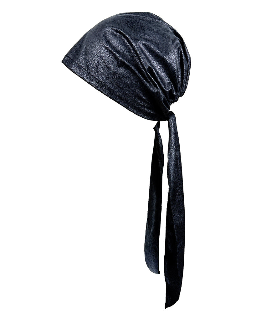 Korean Design Black Spicy Girl Faux Leather Boonie Hat