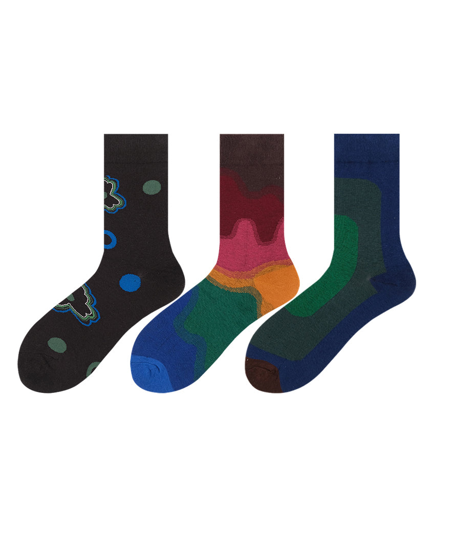 Korean Fashion Gradient Color Crew Socks Autumn