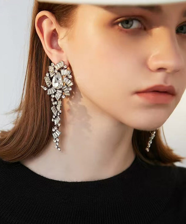 Korean Style Personalized Metal Zircon Earrings