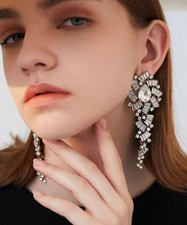 Korean Style Personalized Metal Zircon Earrings