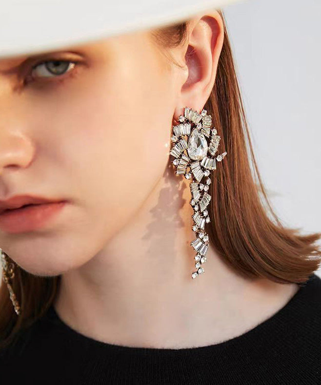 Korean Style Personalized Metal Zircon Earrings