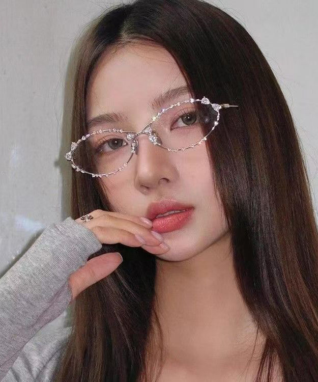 Korean Style Spicy Girl Zircon Metal Sunglasses
