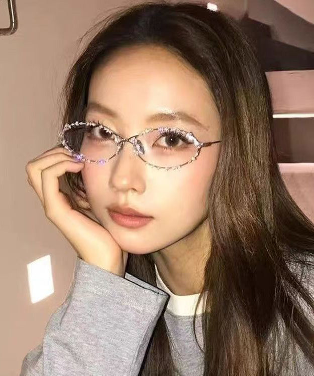 Korean Style Spicy Girl Zircon Metal Sunglasses