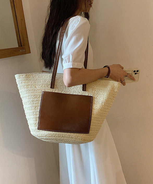 Korean Versatile Large Capacity Straw Woven Satchel Bag Handbag