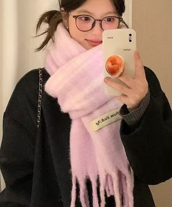 Korean Version Red Checkered Warm And Thick Scarf Versatile