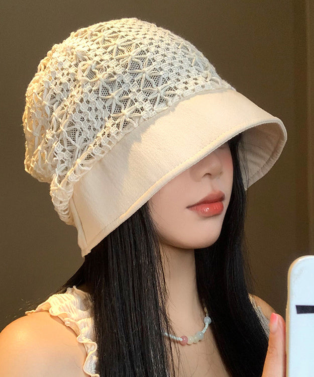 Korean Version Summer Beige Thin Hollow Breathable Boonie Hat