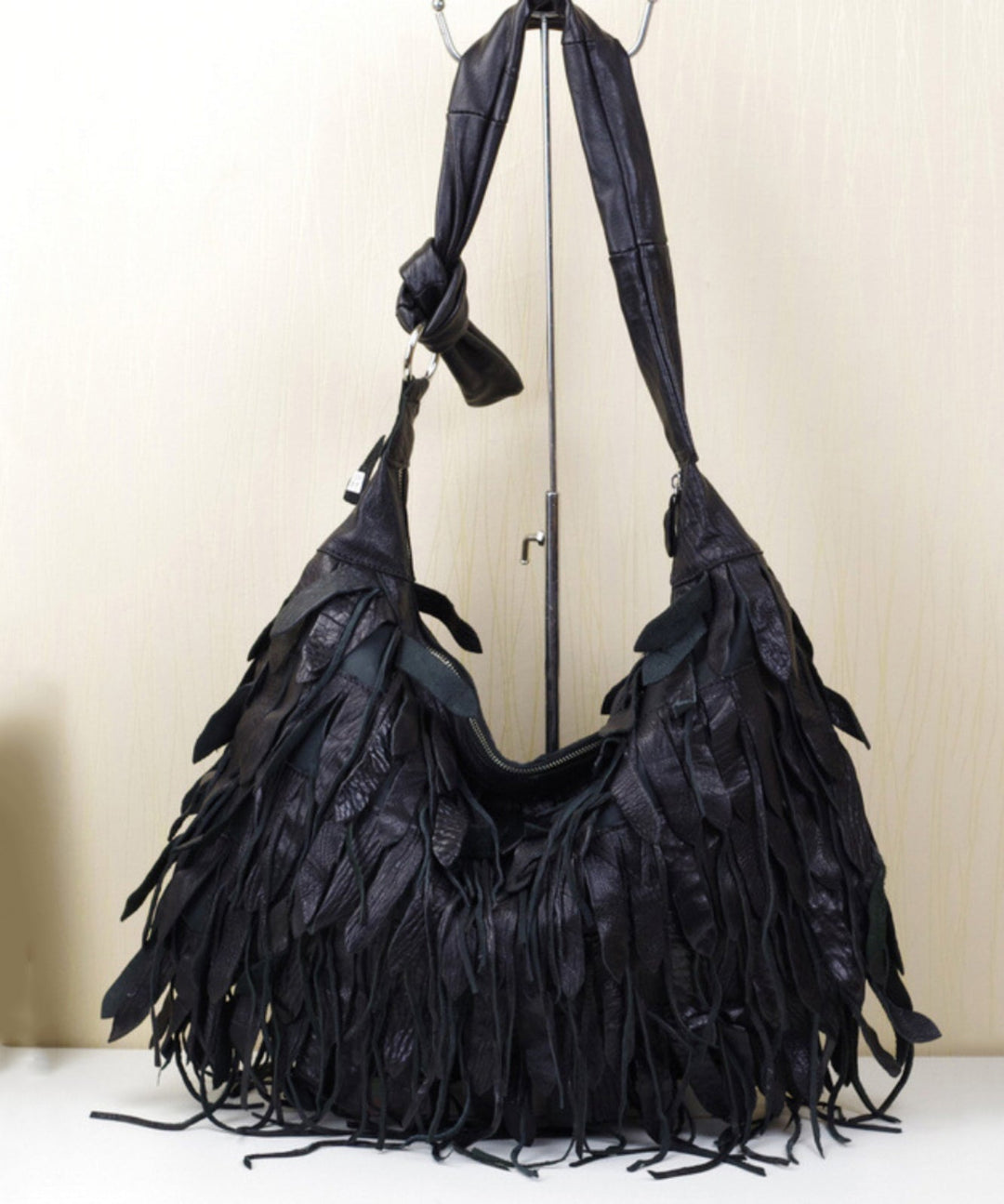 Leisure Sheepskin Tassel Shoulder Bag For Women