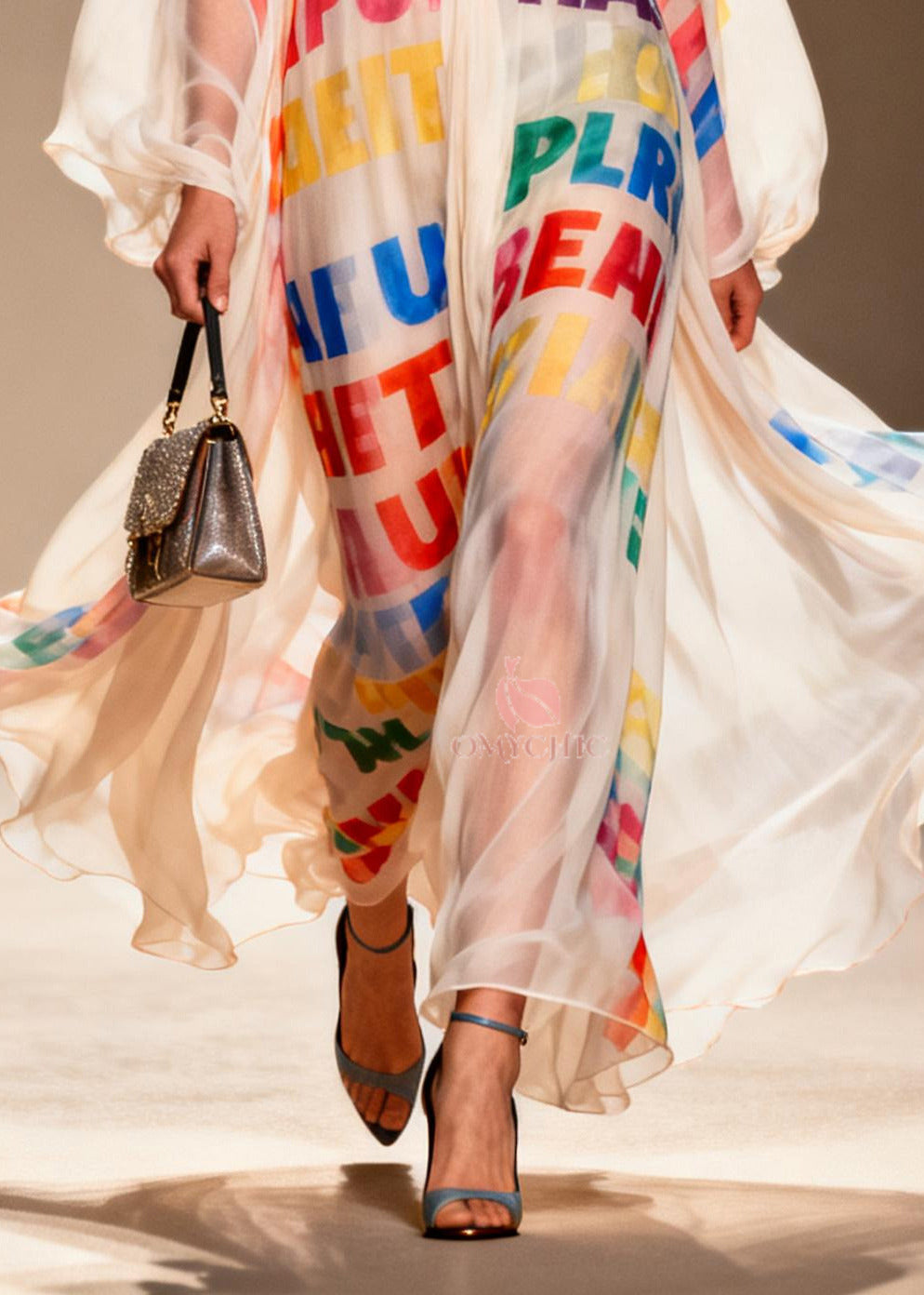 Leopard Print Chiffon Sheer Dresses Oversized Hollow Out Summer