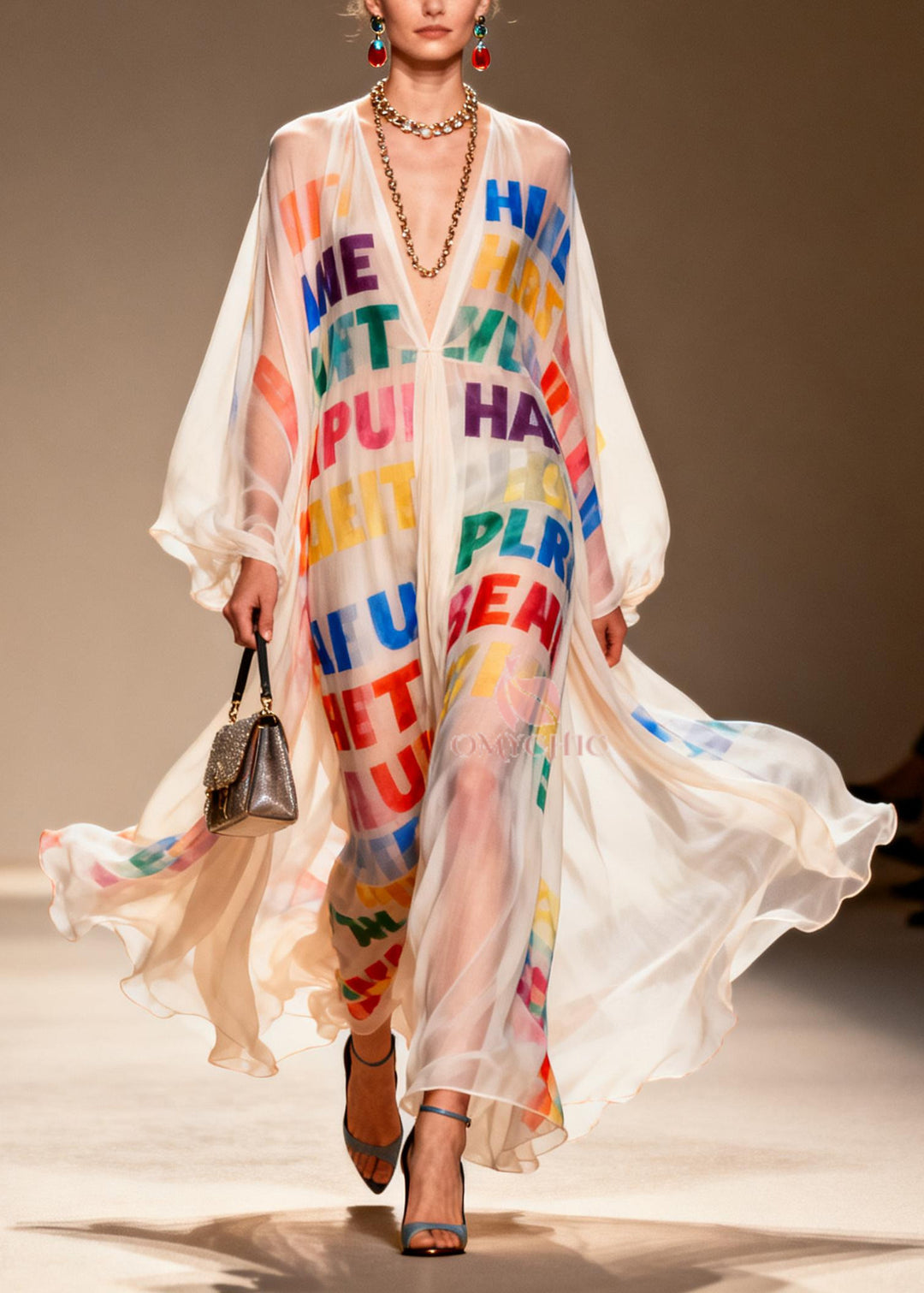 Leopard Print Chiffon Sheer Dresses Oversized Hollow Out Summer