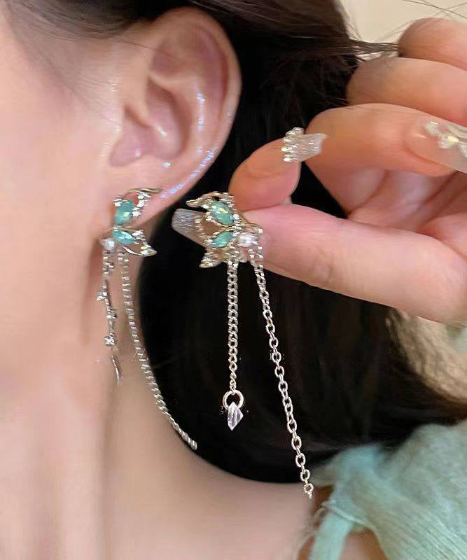 Light Luxury Butterfly Tassel French Earrings