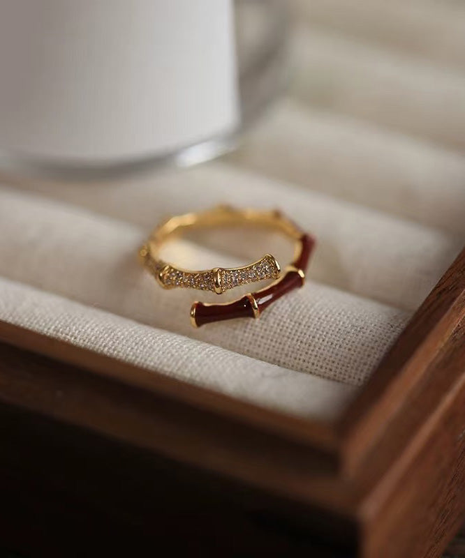 Light Luxury Exquisite Red Bamboo Zircon Rings - Omychic