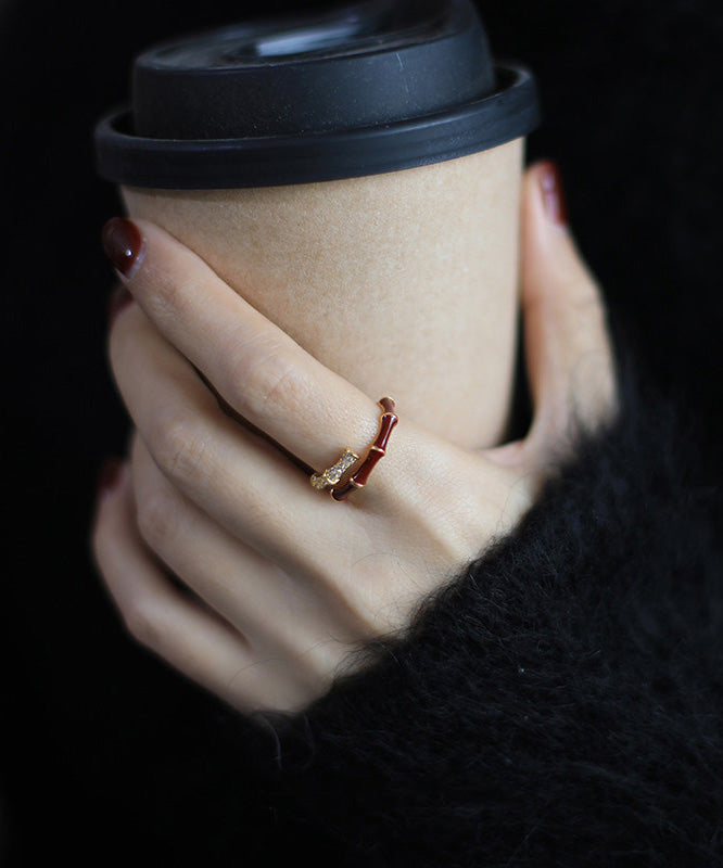 Light Luxury Exquisite Red Bamboo Zircon Rings - Omychic