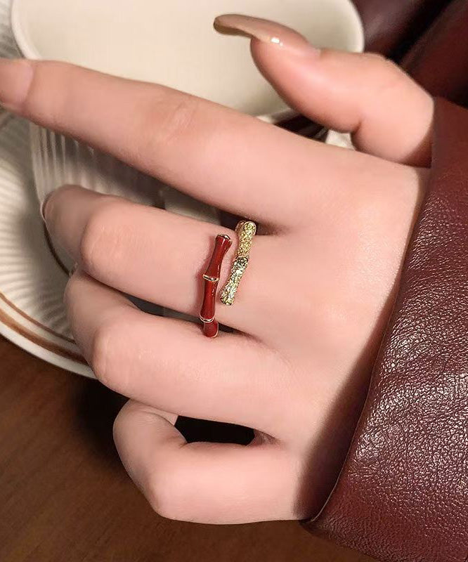 Light Luxury Exquisite Red Bamboo Zircon Rings - Omychic
