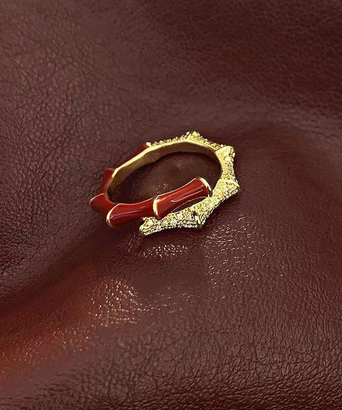 Light Luxury Exquisite Red Bamboo Zircon Rings - Omychic