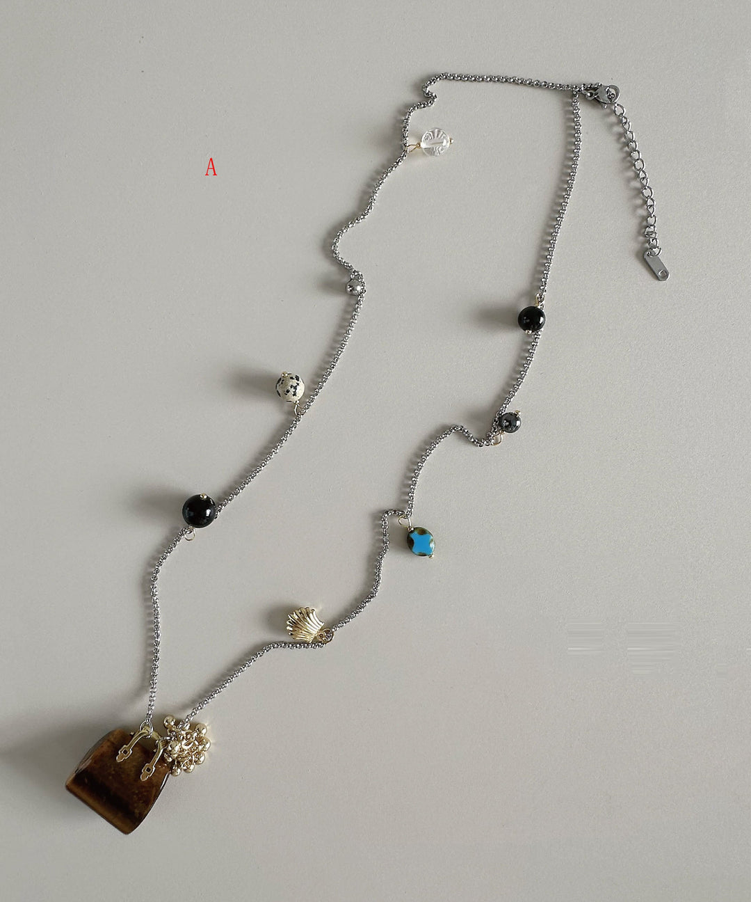 Light Luxury Glass Stone Titanium Steel Long Pendant Necklace