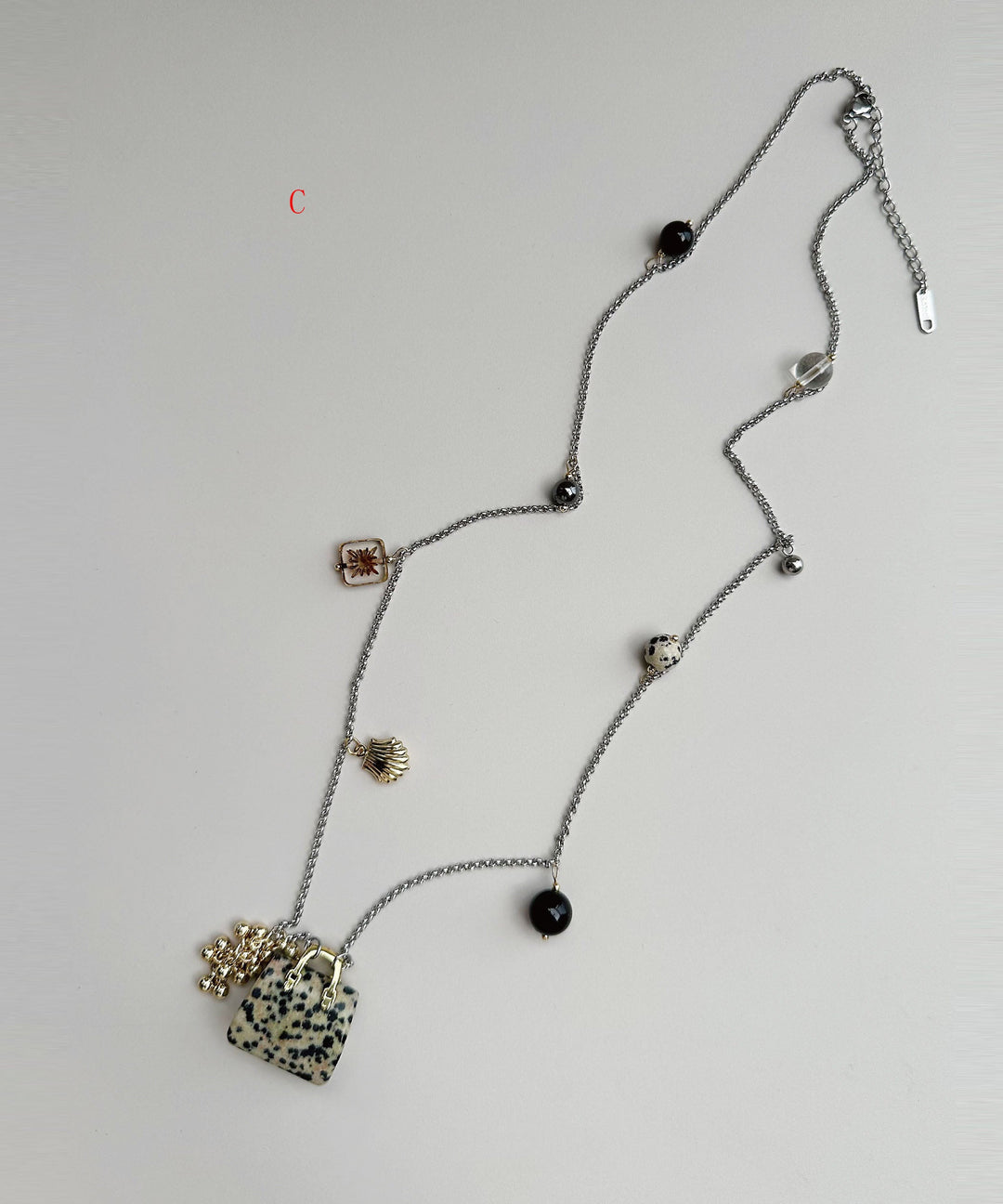 Light Luxury Glass Stone Titanium Steel Long Pendant Necklace