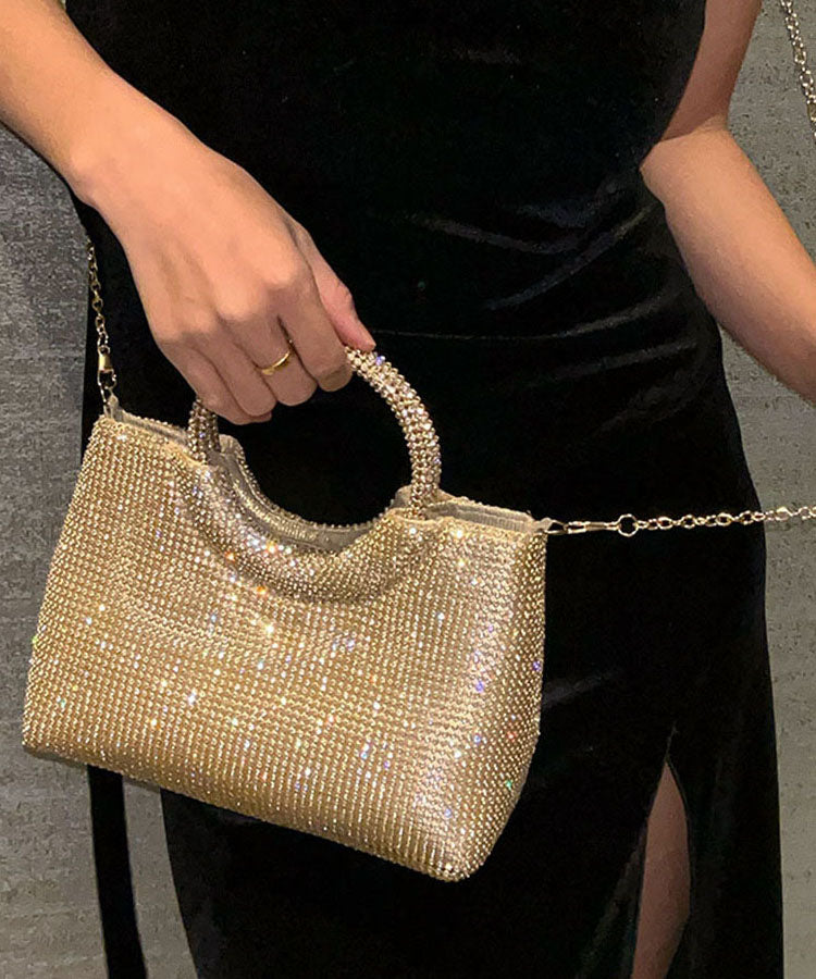 Light Luxury Gold Zircon Sparkling Evening Bag