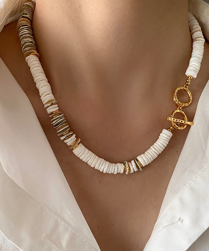 Light Luxury Shell Bead Natural Stone Collarbone Necklace