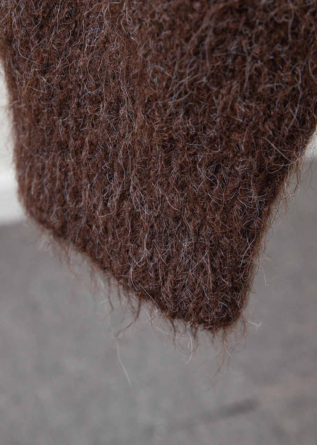 Loose Coffee Fox Collar Fuzzy Ball Decorated Knit Sweaters