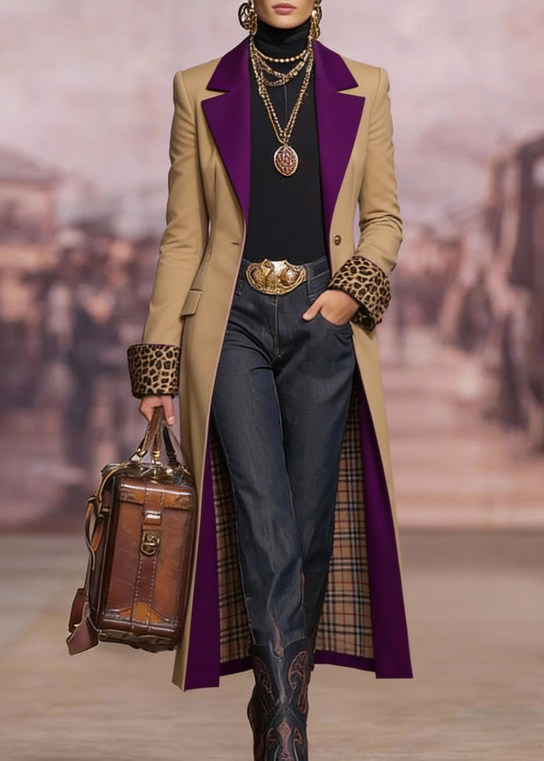 Loose Khaki Peter Pan Collar Pockets Cotton Trench Spring