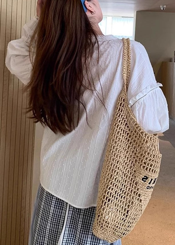 Loose White Lace Up Ruffled Cotton Shirt Flare Sleeve