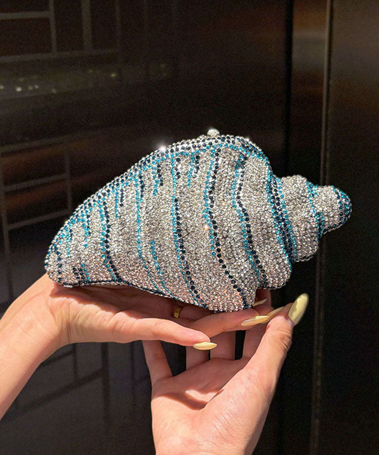 Luxury Blue Conch Shell Zircon Sparkling Versatile Evening Bag